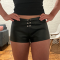 Black Lace Up Shorts