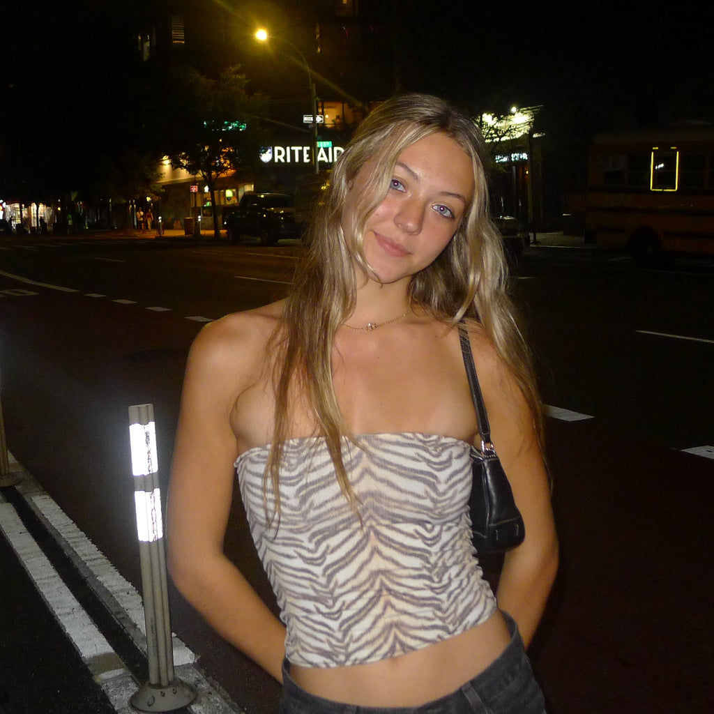 Tiger Print Swim Top