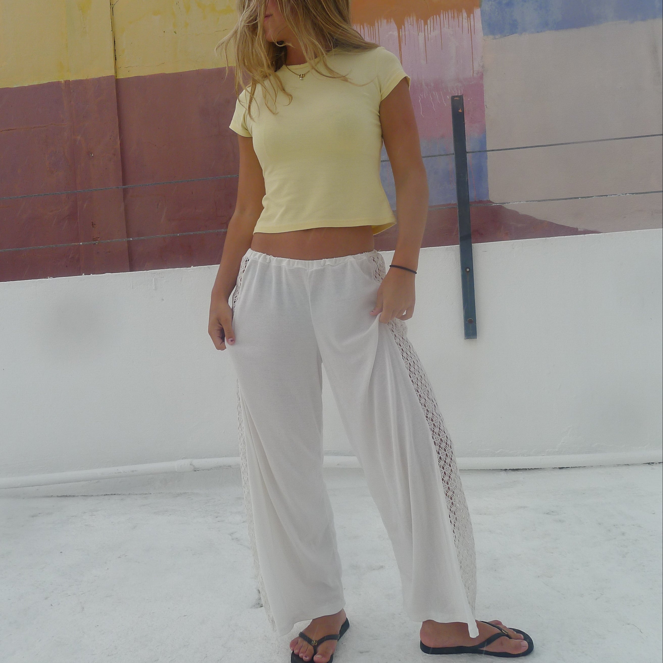 White Lace Pants